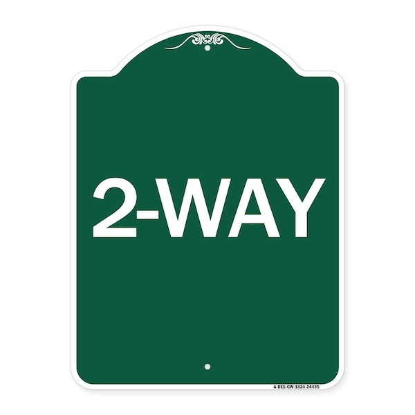 Signmission Designer Series Sign-2-Way, Green & White Aluminum Architectural Sign, 18" x 24", GW-1824-24495 A-DES-GW-1824-24495 - main